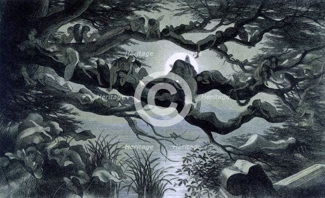 'Water lilies and water fairies of the period', c1869-c1870. Creator: Richard Doyle.