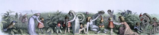 'Water lilies and water fairies of the period', c1869-c1870. Creator: Richard Doyle.