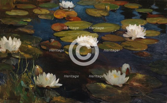Water Lilies, study for the Youth and a Mermaid, 1896. Creator: Albert Edelfelt.