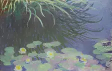 Water Lilies with Reflections of Tall Grass, 1914-1917. Artist: Monet, Claude (1840-1926)