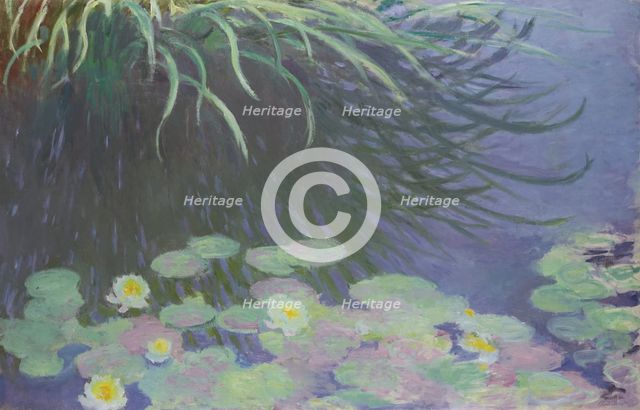 Water Lilies with Reflections of Tall Grass, 1914-1917. Artist: Monet, Claude (1840-1926)
