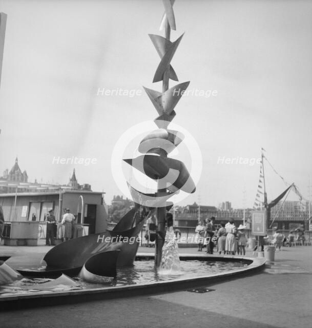 'Water Mobile', sculpture by Richard Huws, Festival of Britain, South Bank, Lambeth, London, 1951. Artist: MW Parry.