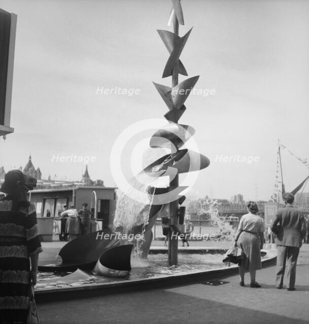 'Water Mobile', sculpture by Richard Huws, Festival of Britain, South Bank, Lambeth, London, 1951. Artist: MW Parry.