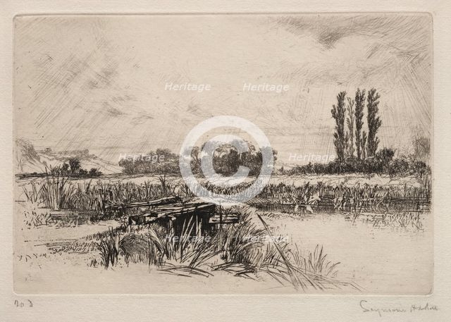 Water Meadow, 1859. Creator: Francis Seymour Haden (British, 1818-1910).