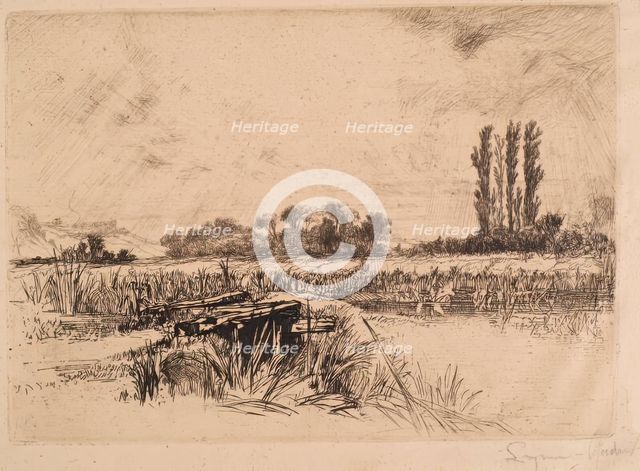 Water Meadows, c1859. Creator: Francis Seymour Haden.