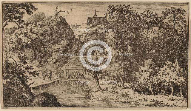 Water Mill at the Foot of a Mountain, probably c. 1645/1656. Creator: Allart van Everdingen.