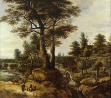 Water Mill, c1620-1670. Creator: Lucas van Uden