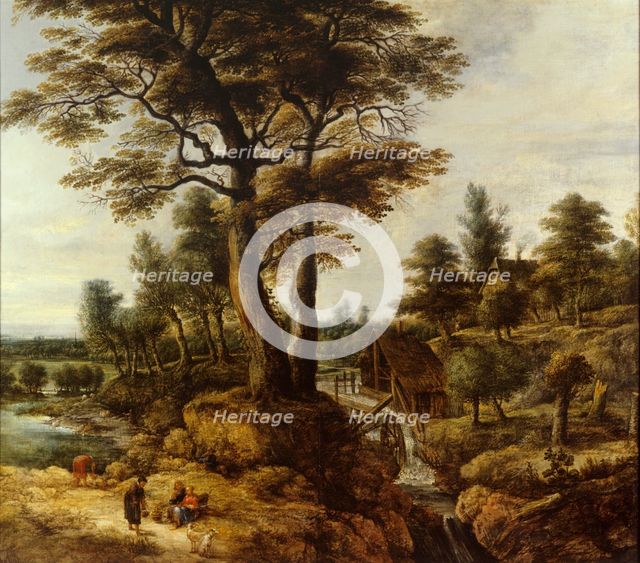 Water Mill, c1620-1670. Creator: Lucas van Uden.