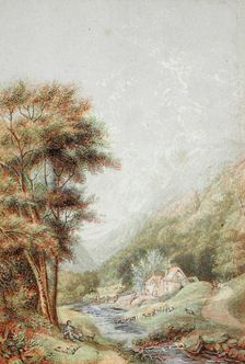 Water Mill on the Wye, c1850. Creator: George Baxter