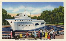 Water Scooter boat ride, Woodside Park, Philadelphia, Pennsylvania, USA, 1947