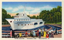 Water Scooter boat ride, Woodside Park, Philadelphia, Pennsylvania, USA, 1947