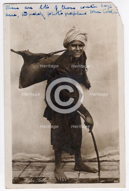 Water seller, Egypt, 1930s. Creator: Unknown.