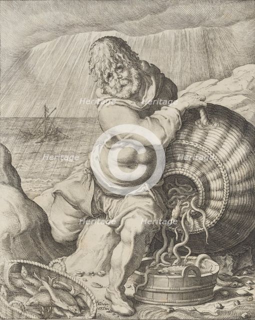 Water (Phlegmaticus), from The Four Temperaments, 1596-97 Creator: Zacharias Dolendo.