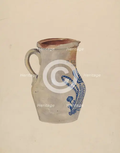 Water Pitcher, c. 1940. Creator: Jessie M Youngs.