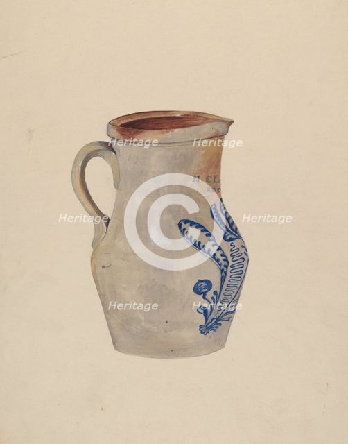 Water Pitcher, c. 1940. Creator: Jessie M Youngs.