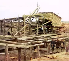 Water pumps, Beloomut, 1912. Creator: Sergey Mikhaylovich Prokudin-Gorsky