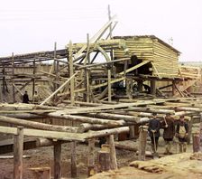 Water pumps, Beloomut, 1912. Creator: Sergey Mikhaylovich Prokudin-Gorsky