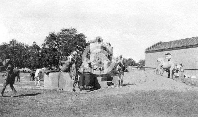 Water well, Mathura, India, 1916-1917. Artist: Unknown