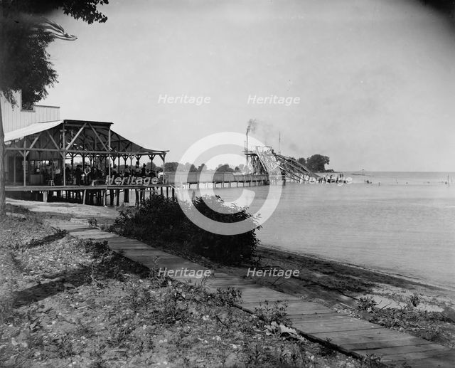 Water toboggan, Put-in-Bay, Ohio, between 1880 and 1899. Creator: Unknown.