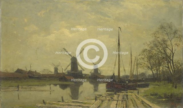 Waterway near the Baarsjes, Amsterdam, c.1880-c.1901. Creator: Jan Hillebrand Wijsmuller.