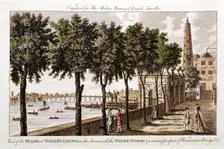 Waterworks at York Buildings, Strand, supplying water to London from the Thames, 1790