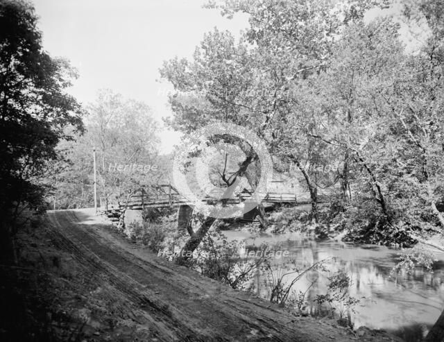 Waterworks bridge on the Swannanoa, Asheville, N.C., between 1895 and 1910. Creator: Unknown.