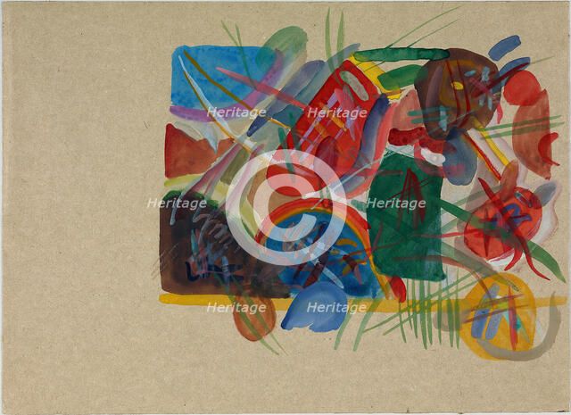 Watercolor "With forest and rainbow", 1913. Creator: Kandinsky, Wassily Vasilyevich (1866-1944).