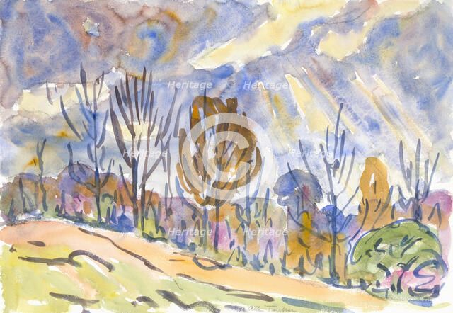 Watercolor no. 63, Road, 1930. Creator: Allen Tucker.