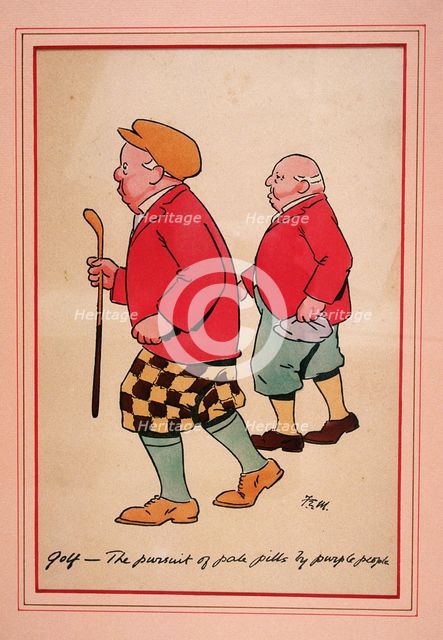 Watercolour cartoon, British, 1928. Creator: Unknown.