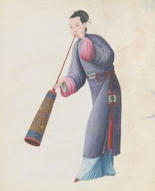 Watercolour of musician playing laba, late 18th century. Creator: Unknown
