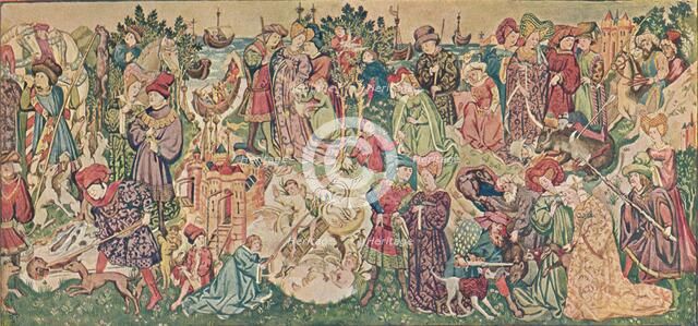 Watercolour rendering of one of the Hardwicke Tapestries, c1902. Artist: Marion Reid
