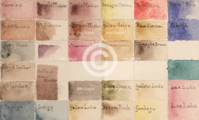 Watercolour test paper taken from watercolour box owned by J.M.W. Turner, R.A., c1810-1850. Creator: Unknown.