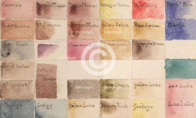 Watercolour test paper taken from watercolour box owned by J.M.W. Turner, R.A., c1810-1850. Creator: Unknown.