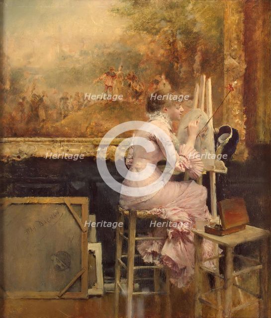 Watercolourist in the Louvre, 1891. Creator: Pascal Adolphe Jean Dagnan-Bouveret.