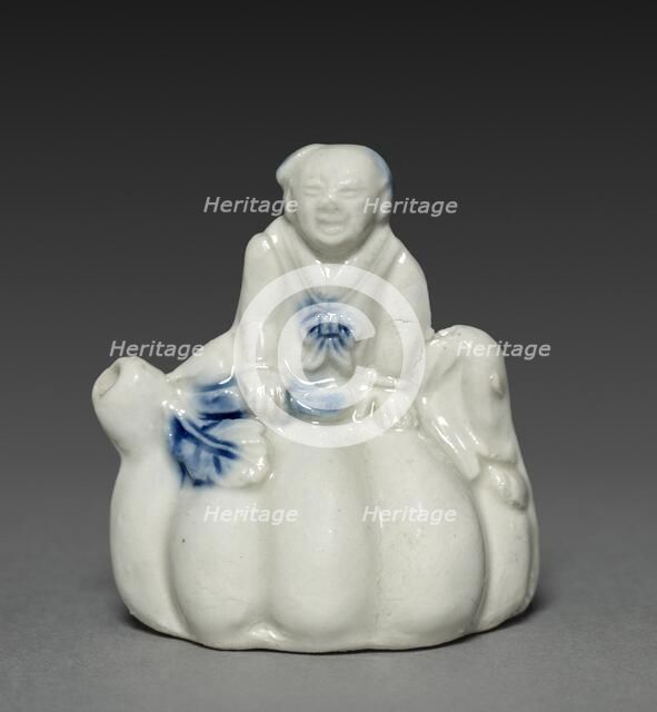 Waterdropper in Shape of Chinese Boy Seated on a Gourd, 18th-19th century. Creator: Unknown.