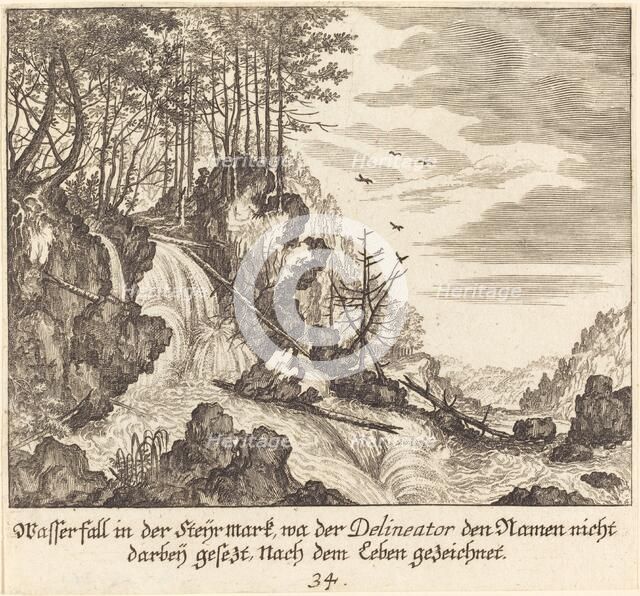 Waterfall, 1681. Creator: Melchior Küsel.