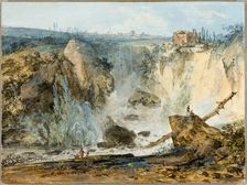 Waterfall, 1788. Creator: Louis Gabriel Moreau