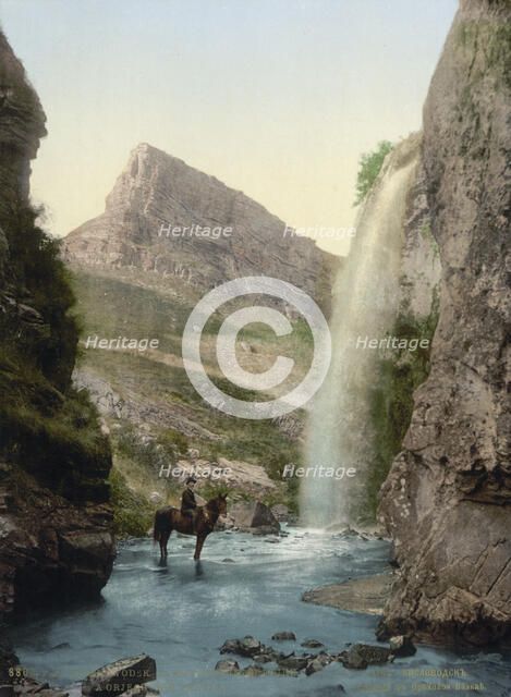 Waterfall near Kislovodsk, Russia, c1895. Artist: Anon