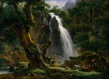 Waterfall at Mont-Dore, 1818. Creator: Achille Etna Michallon