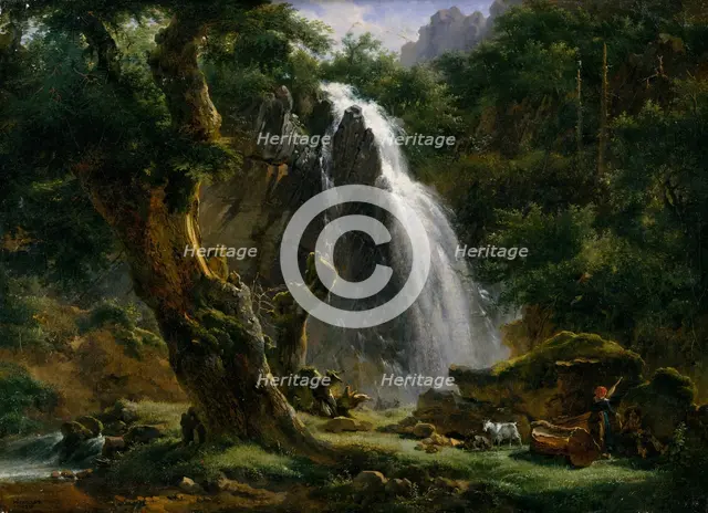 Waterfall at Mont-Dore, 1818. Creator: Achille Etna Michallon.