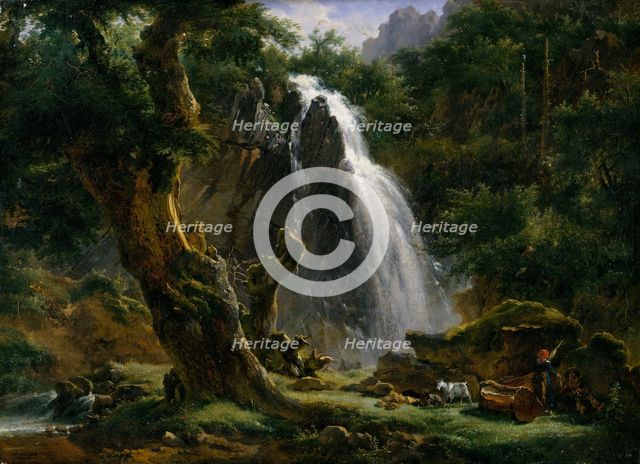 Waterfall at Mont-Dore, 1818. Creator: Achille Etna Michallon.