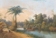 Waterfall at Tjieroek Betong Java, 1838-1898. Creator: Charles William Meredith van de Velde