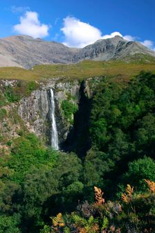 Waterfall above Glen Brittle, Cuillin Hills, Isle of Skye, Highland, Scotland. Creator: Peter Thompson