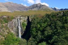 Waterfall above Glen Brittle, Cuillin Hills, Isle of Skye, Highland, Scotland