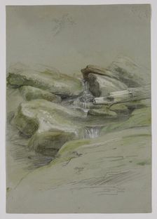 Waterfall and Rocks, between 1840 and 1844. Creator: Thomas Cole