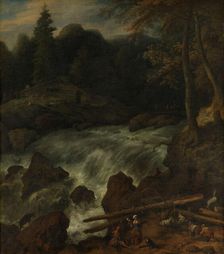 Waterfall, between 1653 and 1674. Creators: Allart van Everdingen, Johannes Lingelbach