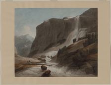 Waterfall between Chiavenna and Mount Splügen, 1784. Creator: Francis Towne (British, 1739/40-1816)