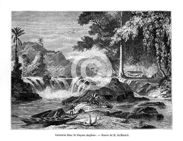 Waterfall, British Guiana, South America, 19th century. Artist: E de Berard