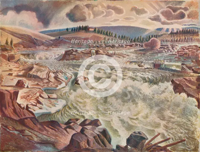'Waterfall', c1900 (1935).  Artist: Leander Engstrom.