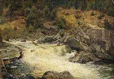 Waterfall in Hallingdal, 1848. Creator: Hans Gude
